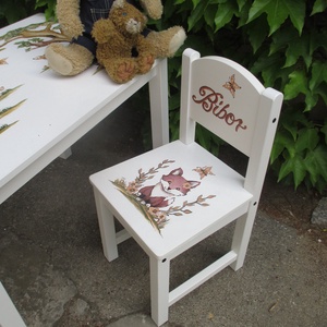 Festett rókakislányos  szék 1db - baba - mama - babaszobabútor - gyerek szék, sámli - Meska.hu