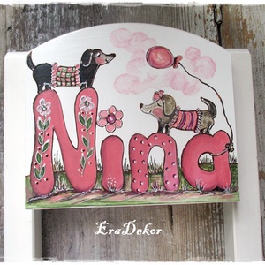 Két festett kutyus a székeden   1db - Meska.hu