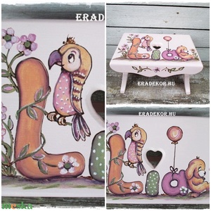 Festett sámli, ajándék kislánynak keresztelőre, Otthon & Életmód, Bútor, Szék & Fotel, Festett tárgyak, MESKA