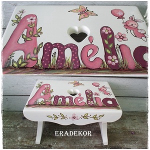 Festett sámli, ajándék kislánynak keresztelőre, Baba - mama, Keresztelő kellékek, Keresztelőajándékok, Festett tárgyak, MESKA