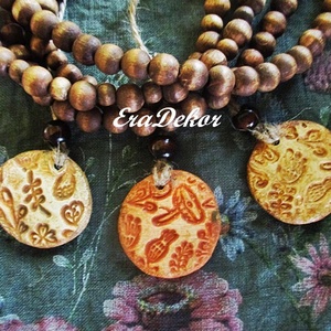 2 oldalas virágom nyaklánc piros - ékszer - nyaklánc - medálos nyaklánc - Meska.hu