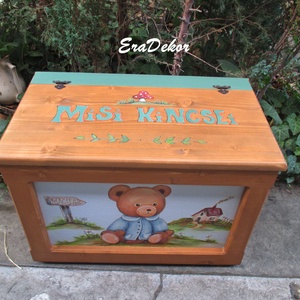 Mackós játéktároló kincsesláda kisfiúknak - játék & sport - plüssállat & játékfigura - maci - Meska.hu