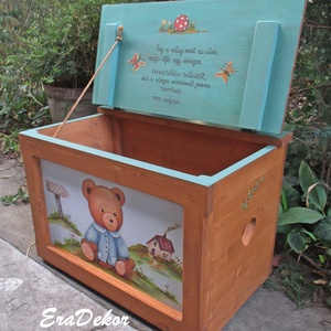 Mackós játéktároló kincsesláda kisfiúknak - játék & sport - plüssállat & játékfigura - maci - Meska.hu