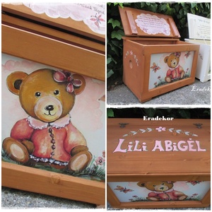 Mackós játéktároló kincsesláda kislányoknak - otthon & életmód - tárolás & rendszerezés - láda - Meska.hu