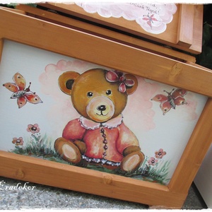 Mackós játéktároló kincsesláda kislányoknak - otthon & életmód - tárolás & rendszerezés - láda - Meska.hu