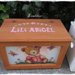 Mackós játéktároló kincsesláda kislányoknak - otthon & életmód - tárolás & rendszerezés - láda - Meska.hu