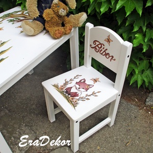 Festett rókakislányos  szék 1db - baba - mama - keresztelő kellékek - keresztelőajándékok - Meska.hu