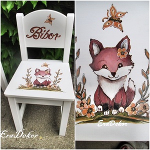  Rókás festett  szék kislányoknak 1db - Meska.hu
