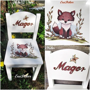 Festett rókás  szék  a neveddel - Meska.hu