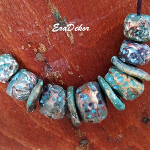 Rusztikus bohém fantázia türkiz - ékszer - nyaklánc - medálos nyaklánc - Meska.hu