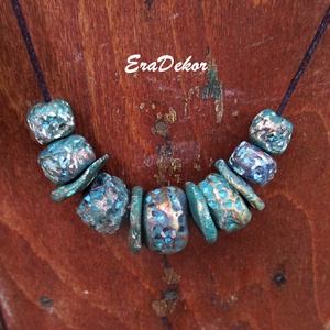 Rusztikus bohém fantázia türkiz - ékszer - nyaklánc - medálos nyaklánc - Meska.hu