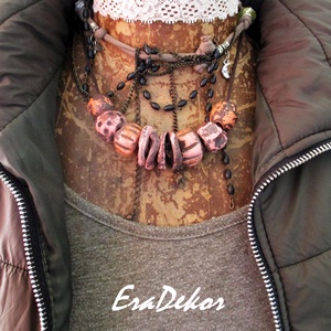 Rusztikus barna árnyalatok 1db - ékszer - nyaklánc - hosszú nyaklánc - Meska.hu