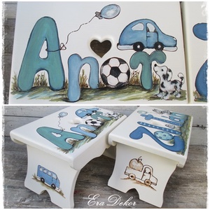 Csupa kék sámli kisfiúknak - Meska.hu