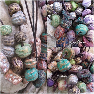 Kékes, szürkés és natúr  árnyalatú nyakláncok - ékszer - nyaklánc - medálos nyaklánc - Meska.hu