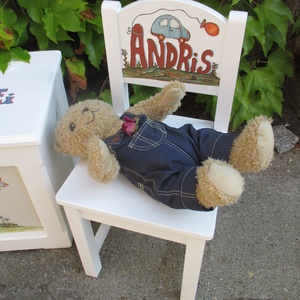 Festett  szék  kisfiúknak  keresztelőre 1db - Meska.hu