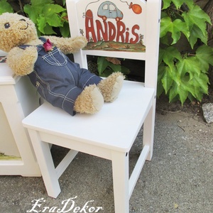 Festett  szék  kisfiúknak  keresztelőre 1db - játék & sport - plüssállat & játékfigura - kutya - Meska.hu