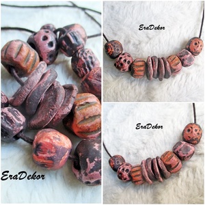 Rusztikus barna árnyalatok 1db, Ékszer, Nyaklánc, Hosszú nyaklánc, Ékszerkészítés, Kerámia, MESKA