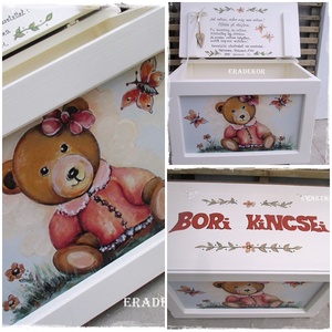 Macis  játéktároló kincsesládák  kislányoknak keresztelőre - baba - mama - babaszobabútor - játéktároló - Meska.hu