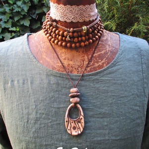 Rusztikus fantázia nyaklánc - ékszer - nyaklánc - medálos nyaklánc - Meska.hu