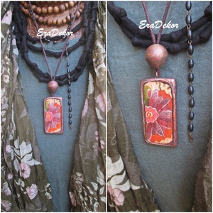 Virágnyaklánc fából - Meska.hu