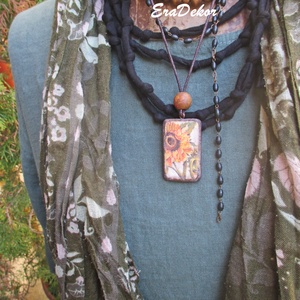 Napraforgó nyaklánc - ékszer - nyaklánc - medálos nyaklánc - Meska.hu