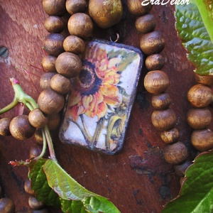 Napraforgó nyaklánc - ékszer - nyaklánc - medálos nyaklánc - Meska.hu