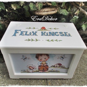 A fagyis kisfiú kutyája, mesés láda keresztelő - otthon & életmód - tárolás & rendszerezés - láda - Meska.hu