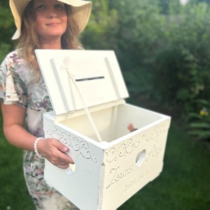 Romantikus pénzgyűjtő  láda esküvőre - esküvő - nászajándék - nászajándék gyűjtők - Meska.hu