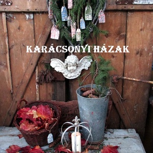 Vintage  karácsonyi házak 5db karácsonyfadísz - Meska.hu