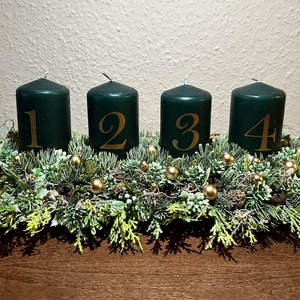 Adventi gyertás asztaldísz - Meska.hu