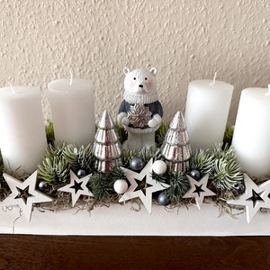 Jegesmedvés adventi asztaldísz - Meska.hu