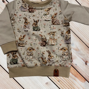 Nyuszis kislány pulóver � Pihe-puha futter anyagból (86-os méret), Ruha & Divat, Gyerekruha, Pulóver, Varrás, MESKA