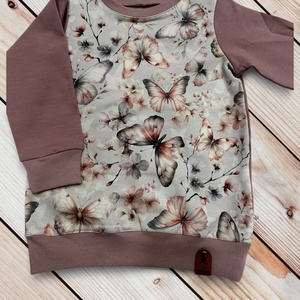 Pillangós gyerek pulóver � Pihe-puha futter anyagból (98-as méret), Ruha & Divat, Gyerekruha, Pulóver, Varrás, MESKA