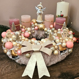 Angyalkás adventi koszorú  - Meska.hu