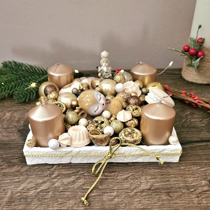 Alvó őzikés adventi tál - Meska.hu