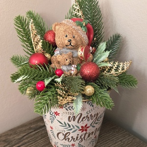 Karácsonyi macis asztaldísz  - Meska.hu