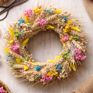 Szárazvirágos tavaszi ajtódísz  - Meska.hu