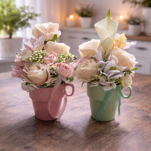 Pasztell zöld csésze - otthon & életmód - dekoráció - asztal és polc dekoráció - asztaldísz - Meska.hu