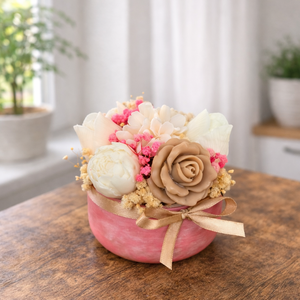 Egyedi szójaviasz illatgyertya box- rózsaszín  - Meska.hu