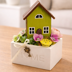 Zöld kulcsos ház asztaldísz  - Meska.hu