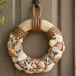 Nyári kagylós ajtódísz, Otthon & Életmód, Dekoráció, Ajtó- és ablak dekoráció, Ajtódísz & Kopogtató, , MESKA