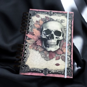 Skull füzet, Otthon & Életmód, Papír, írószer, Jegyzetfüzet & Napló, Könyvkötés, Scrapbook, MESKA