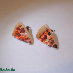 Pepperónis pizza fülbevaló -  - Meska.hu