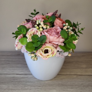 Selyemvirág kaspó, Otthon & Életmód, Dekoráció, Asztal és polc dekoráció, Asztaldísz, Virágkötés, MESKA