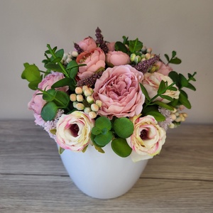 Selyemvirág kaspó - otthon & életmód - dekoráció - asztal és polc dekoráció - asztaldísz - Meska.hu