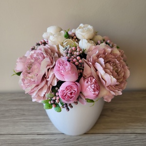 Lágy rózsaszín selyemvirágok - otthon & életmód - dekoráció - asztal és polc dekoráció - asztaldísz - Meska.hu