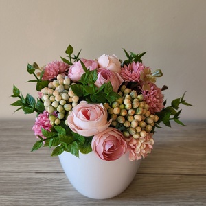 Selyemvirág kaspó - otthon & életmód - dekoráció - asztal és polc dekoráció - asztaldísz - Meska.hu