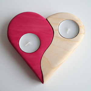 Málnapiros, szívalakú mécsestartó, Otthon & Életmód, Gyertya, illat, aroma, Mécses és mécsestartó, , MESKA