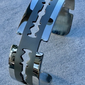 Férfi nemesacél karkötő - open cuff - ékszer - karkötő - széles karkötő - Meska.hu