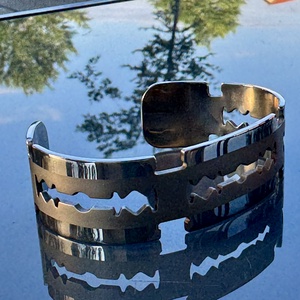 Férfi nemesacél karkötő - open cuff - ékszer - karkötő - széles karkötő - Meska.hu